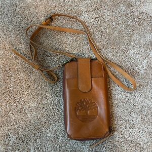 Timberland Tan Leather Crossbody Wallet